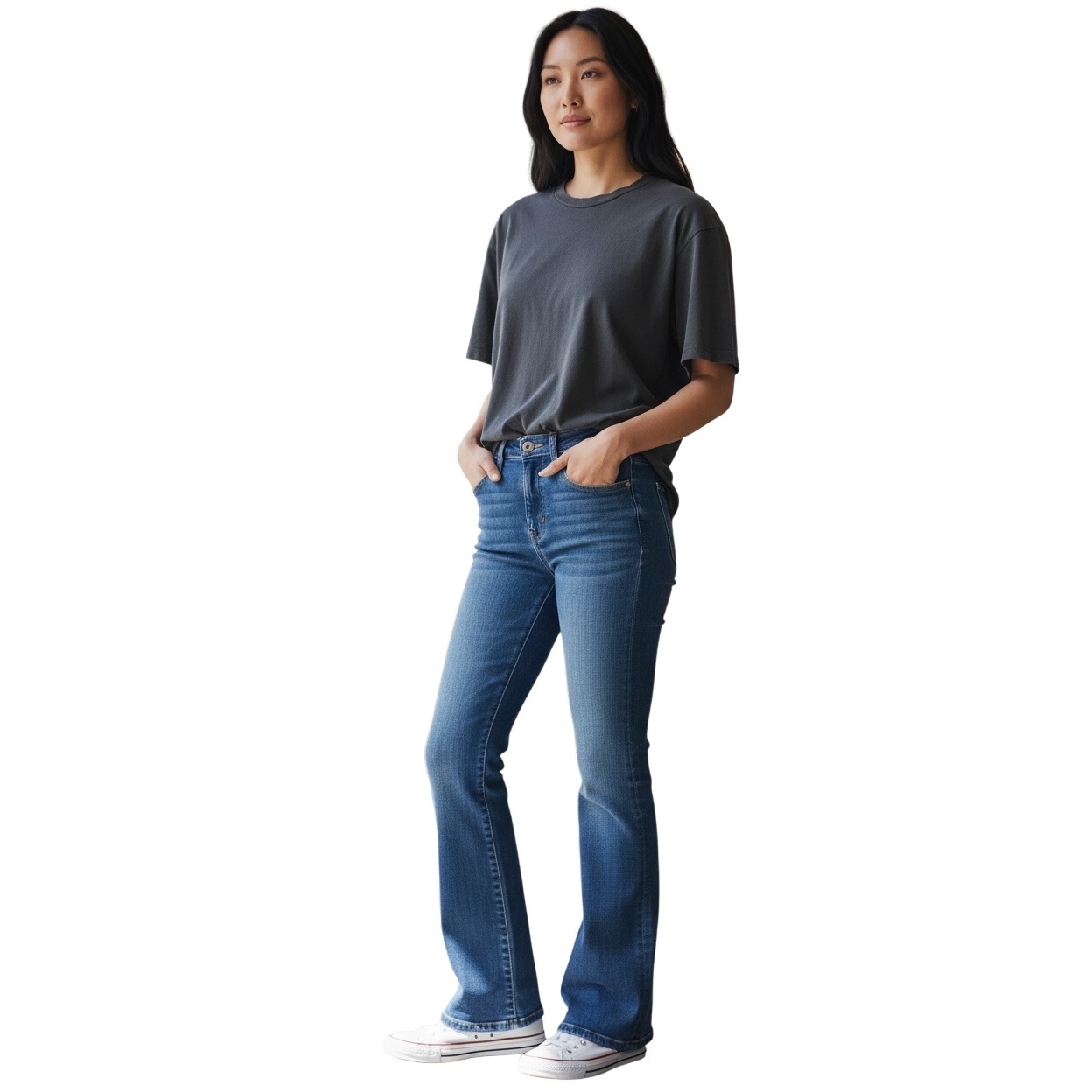 Pistola High Rise Bootcut Jeans Medium Wash Stretch Denim Size 27